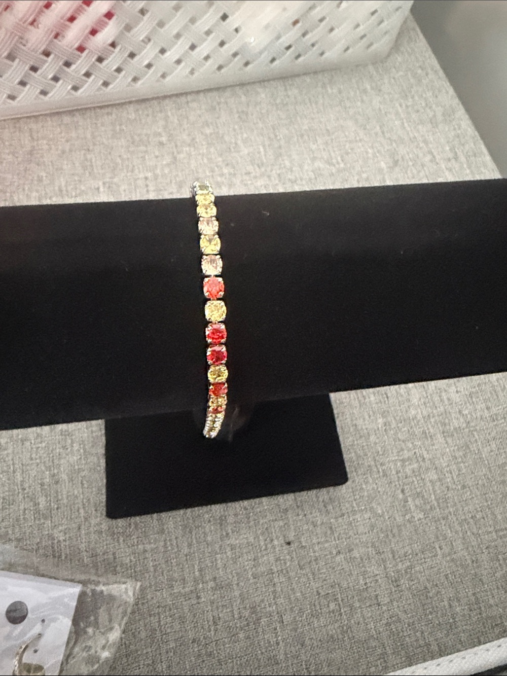 Sliver tone multi colored stone Bracelet